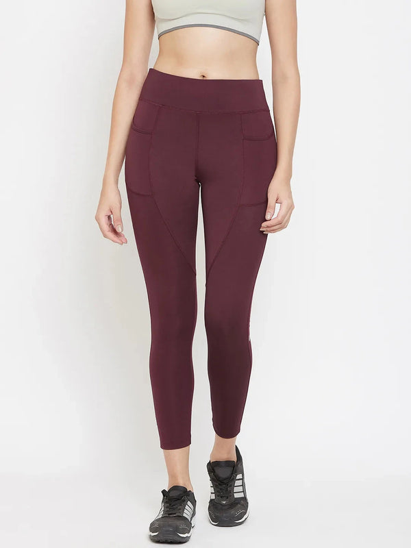 Maroon Performance Quick Dry Training Tights Athlisis Sports