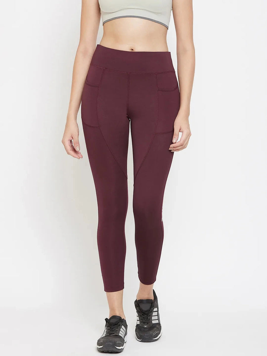 Maroon Performance Quick Dry Training Tights Athlisis Sports