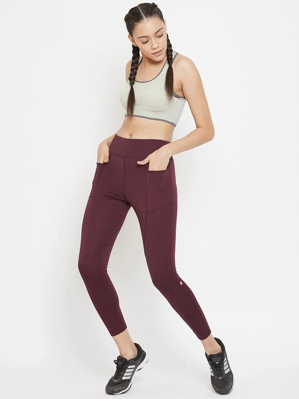 Maroon Performance Quick Dry Training Tights Athlisis Sports