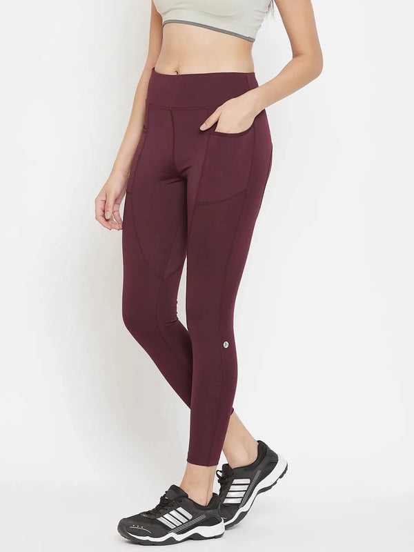 Maroon Performance Quick Dry Training Tights Athlisis Sports