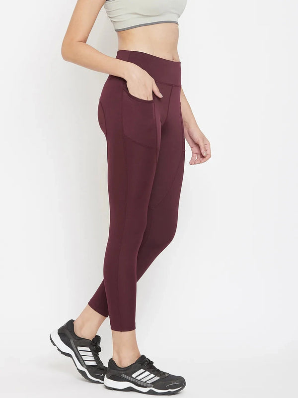 Maroon Performance Quick Dry Training Tights Athlisis Sports