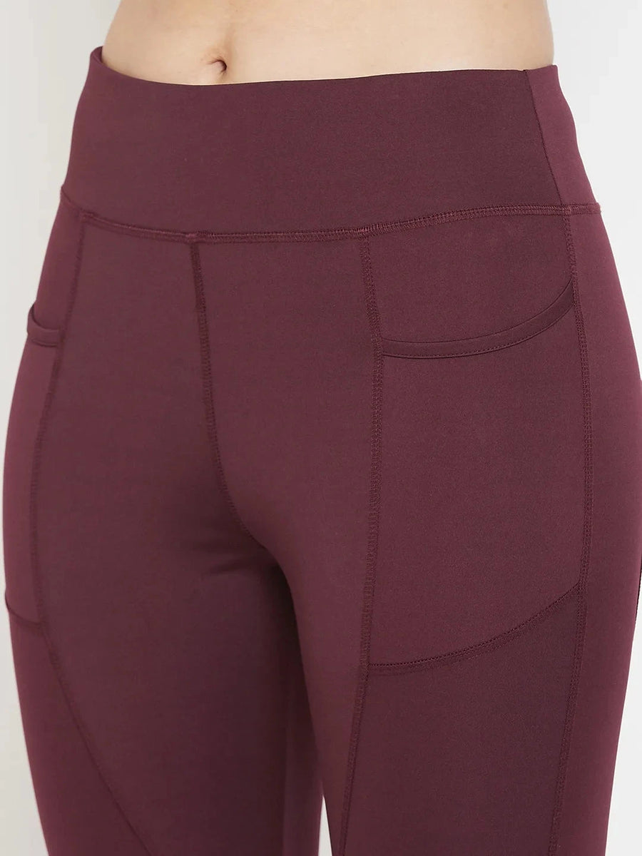 Maroon Performance Quick Dry Training Tights Athlisis Sports