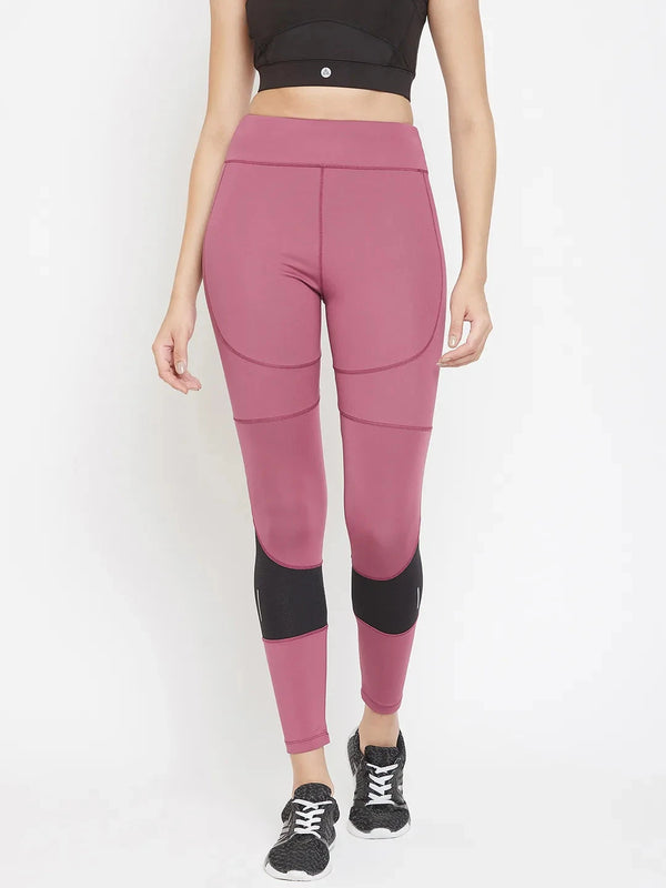 Women Mauve Performance Quick Dry Training Tights Athlisis Sports