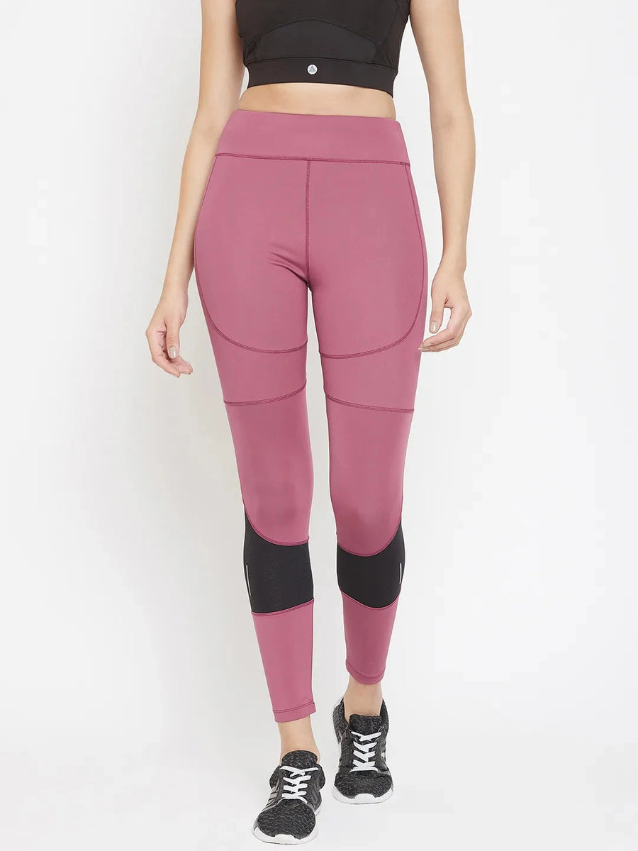Women Mauve Performance Quick Dry Training Tights Athlisis Sports