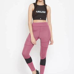 Women Mauve Performance Quick Dry Training Tights Athlisis Sports