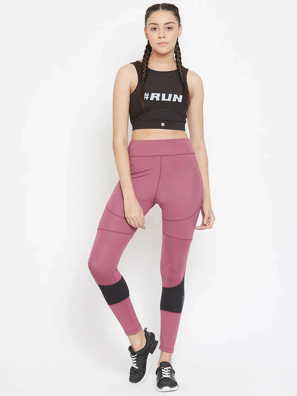 Women Mauve Performance Quick Dry Training Tights Athlisis Sports