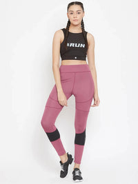 Women Mauve Performance Quick Dry Training Tights Athlisis Sports