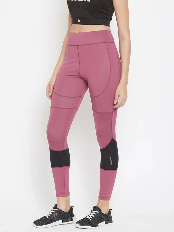 Women Mauve Performance Quick Dry Training Tights Athlisis Sports