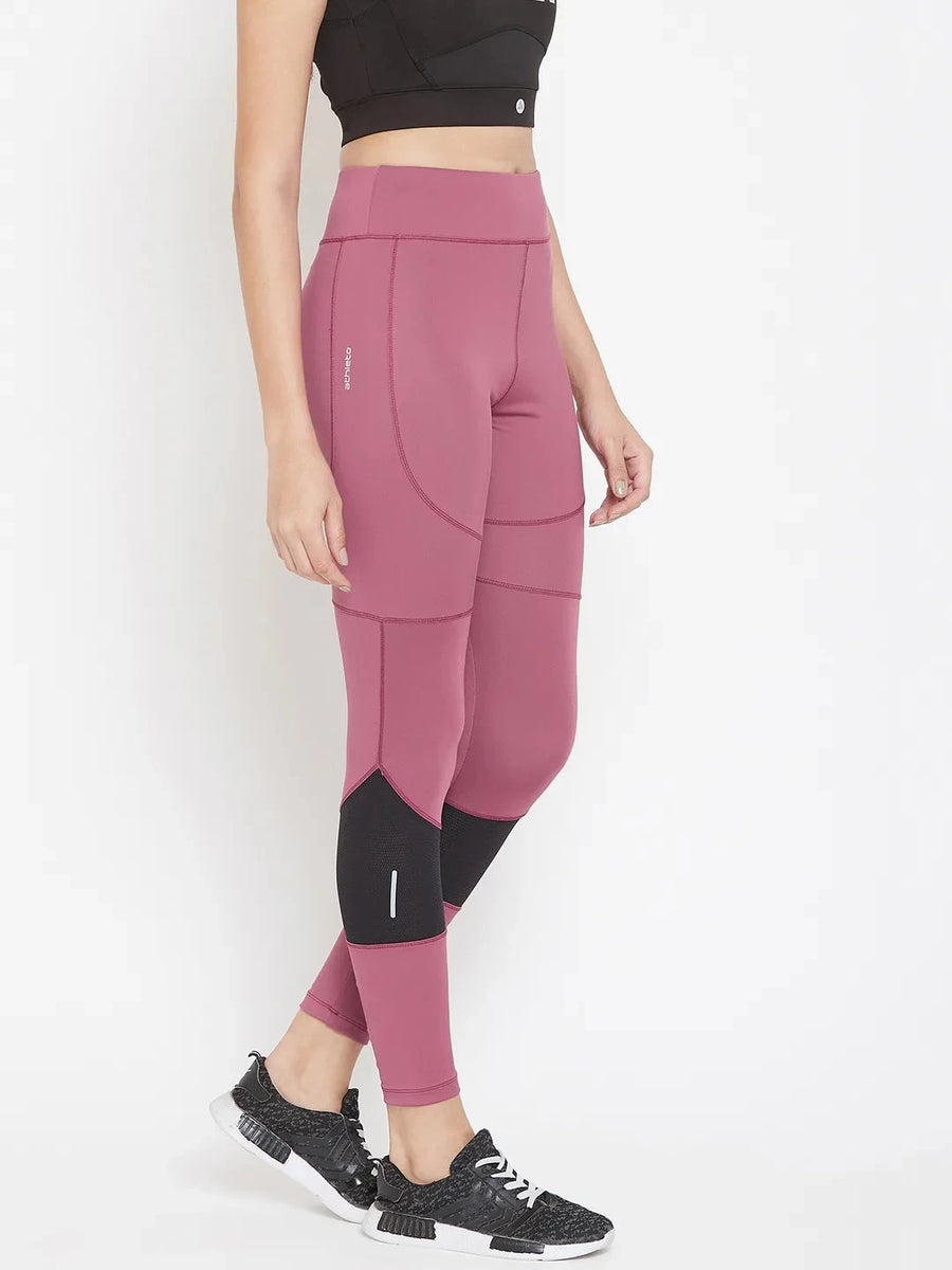 Women Mauve Performance Quick Dry Training Tights Athlisis Sports
