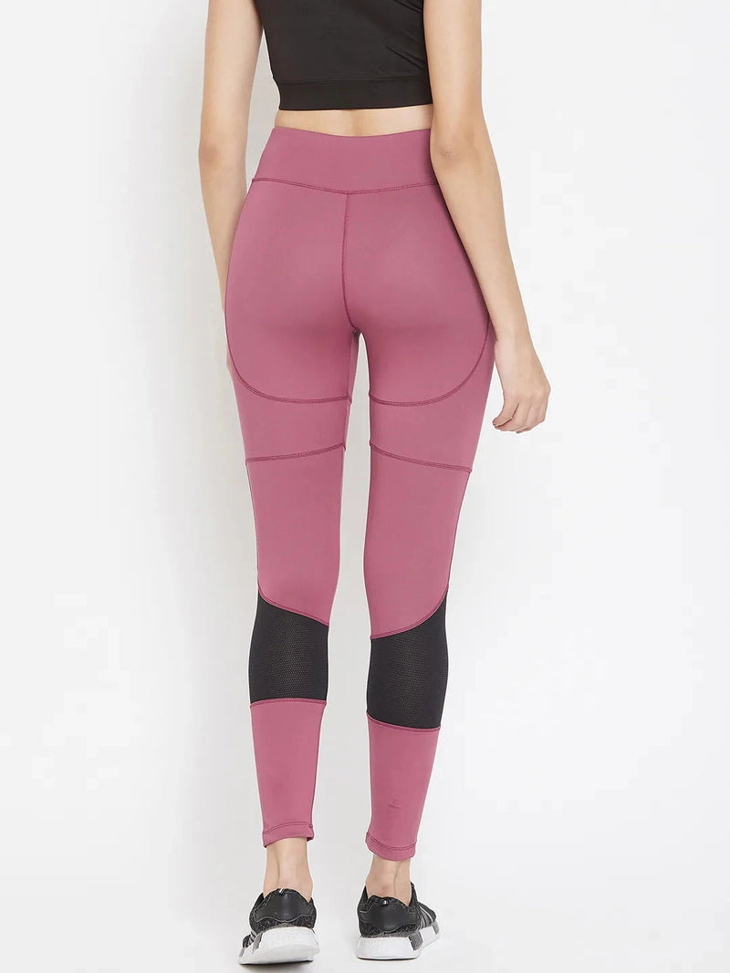 Women Mauve Performance Quick Dry Training Tights Athlisis Sports