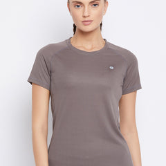 Contrast Side Panel T-Shirt Brown