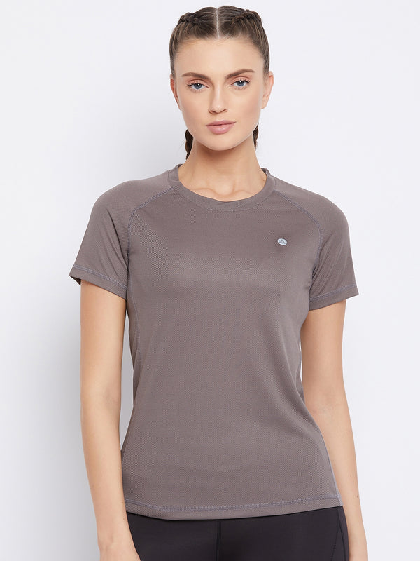 Contrast Side Panel T-Shirt Brown