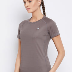 Contrast Side Panel T-Shirt Brown