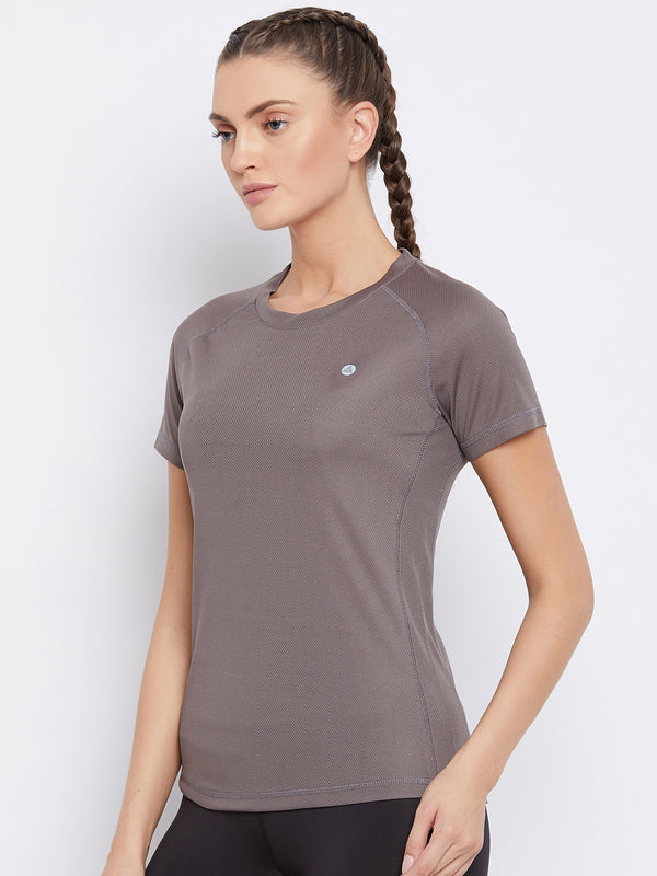 Contrast Side Panel T-Shirt Brown