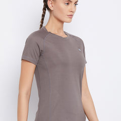 Contrast Side Panel T-Shirt Brown