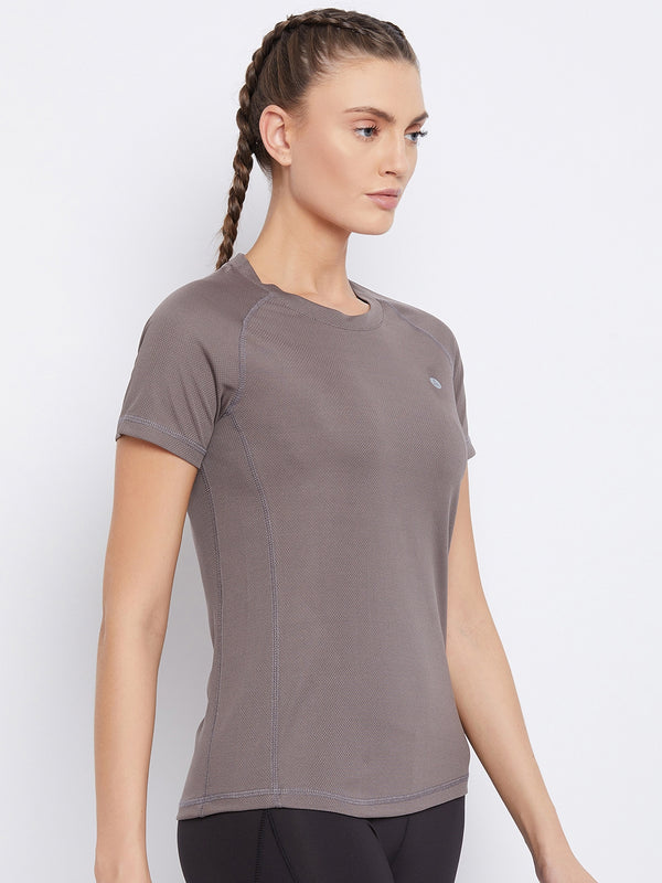Contrast Side Panel T-Shirt Brown