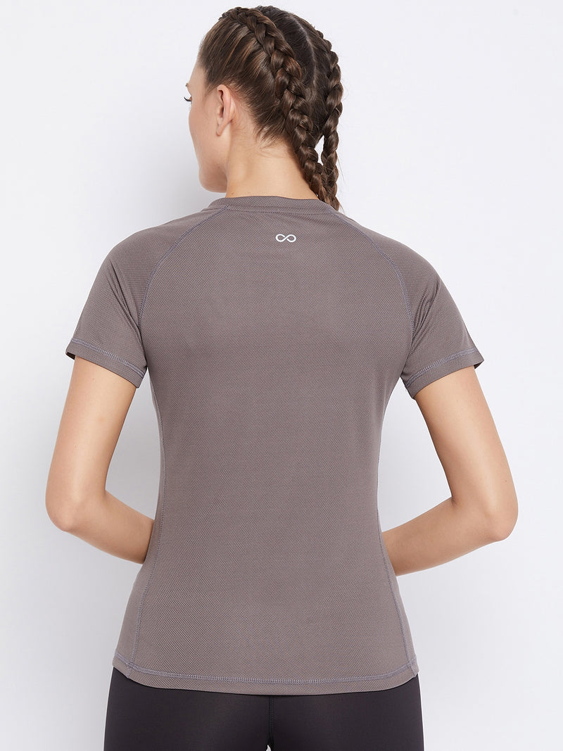 Contrast Side Panel T-Shirt Brown
