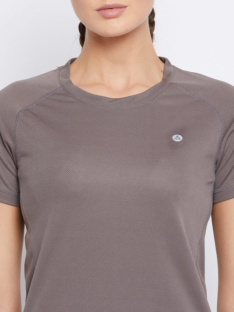 Contrast Side Panel T-Shirt Brown