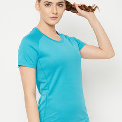 Contrast Side Panel T-Shirt Pacific