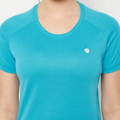 Contrast Side Panel T-Shirt Pacific