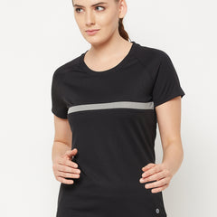 Dash Line T-Shirt Black