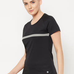Dash Line T-Shirt Black