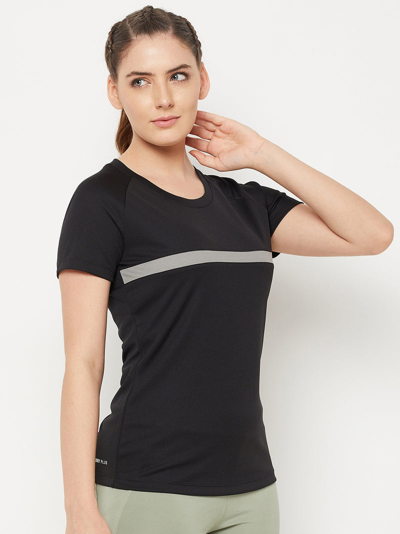 Dash Line T-Shirt Black