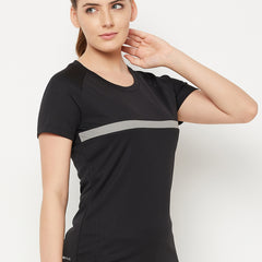 Dash Line T-Shirt Black