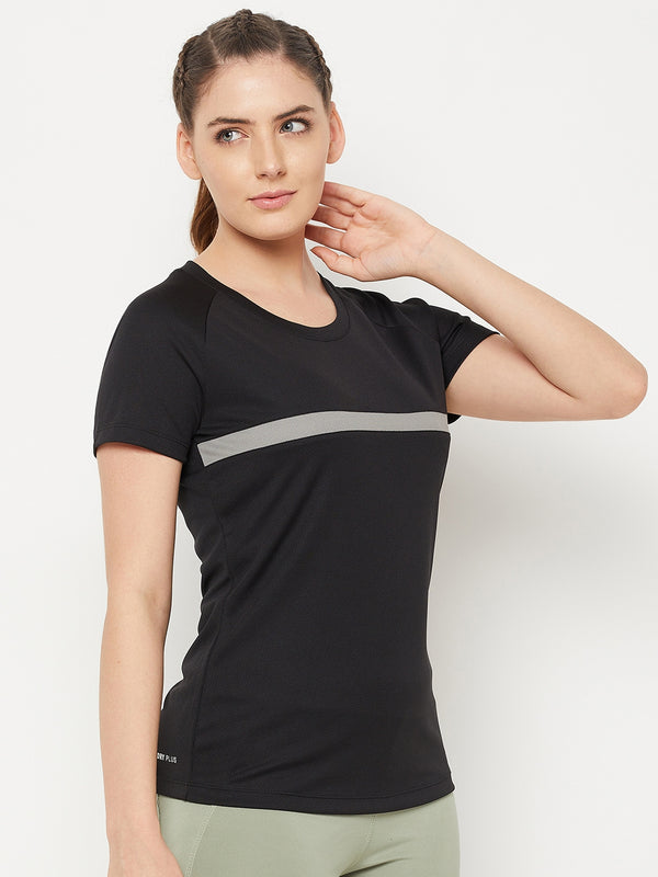 Dash Line T-Shirt Black