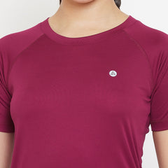 Colorblock T-Shirt Maroon
