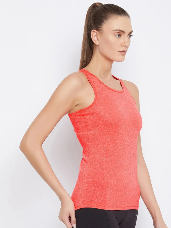 Crisscross Keyhole Tank Top Coral Athlisis Sports