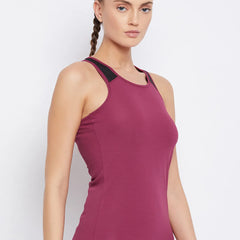Mesh Back Tank Top Maroon