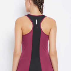 Mesh Back Tank Top Maroon