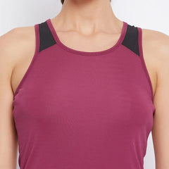 Mesh Back Tank Top Maroon