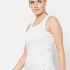 Y-Back Tank Top White