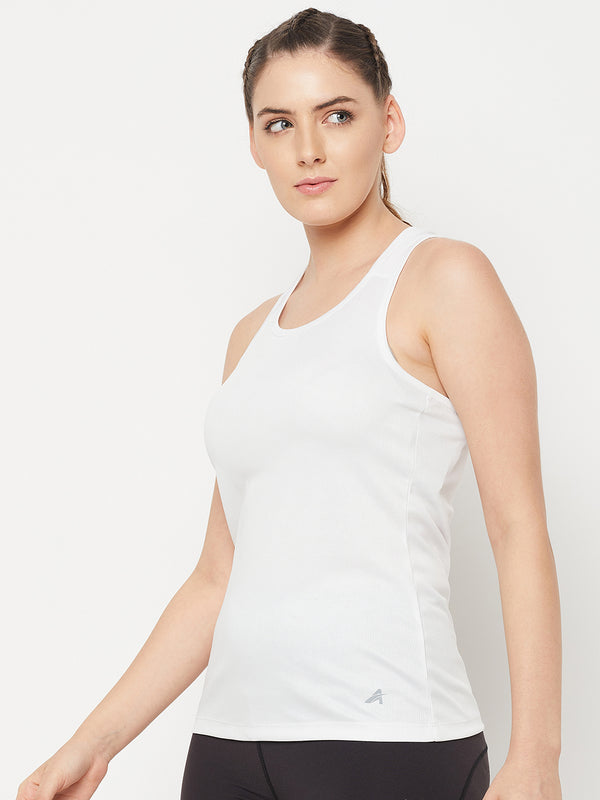 Y-Back Tank Top White