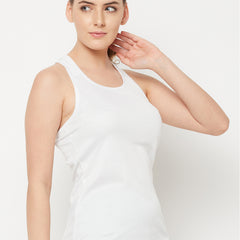 Y-Back Tank Top White