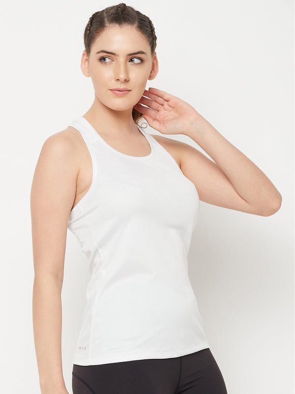 Y-Back Tank Top White