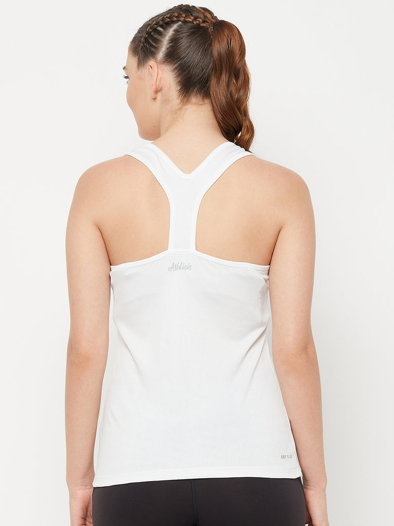 Y-Back Tank Top White