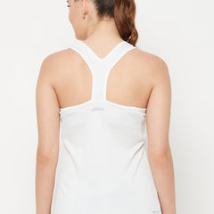 Y-Back Tank Top White