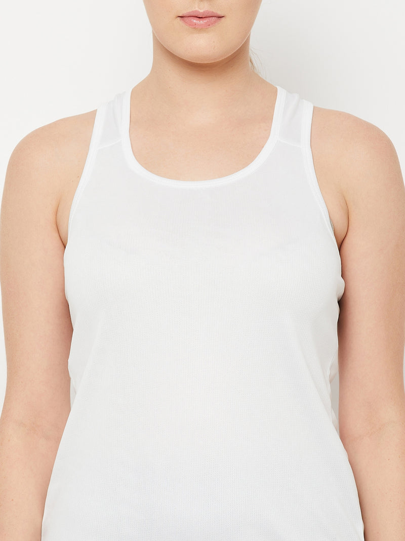 Y-Back Tank Top White