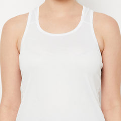 Y-Back Tank Top White