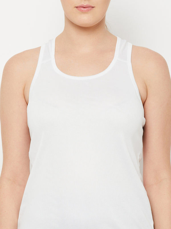 Y-Back Tank Top White