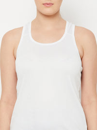 Y-Back Tank Top White