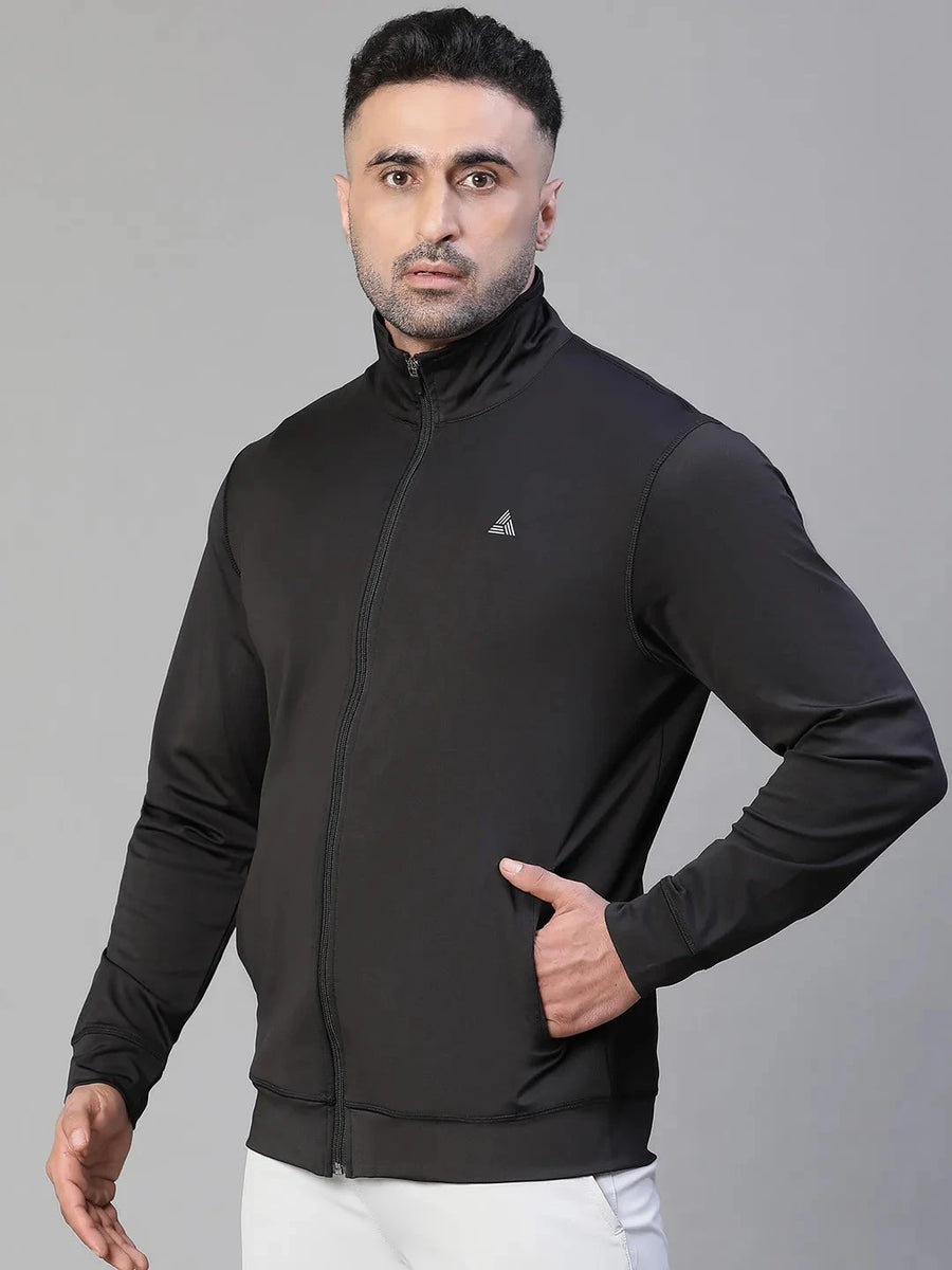 Basic Zipper Jacket Black Athlisis Sports