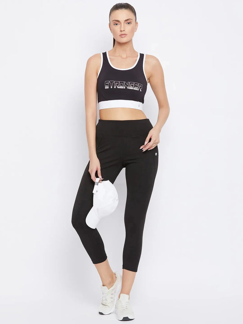 Typography Printed Workout Bra Non-Wired Removable Padded Athlisis Sports