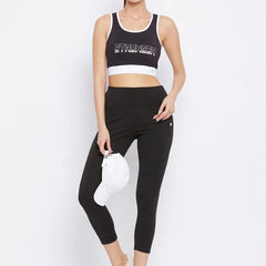 Typography Printed Workout Bra Non-Wired Removable Padded Athlisis Sports