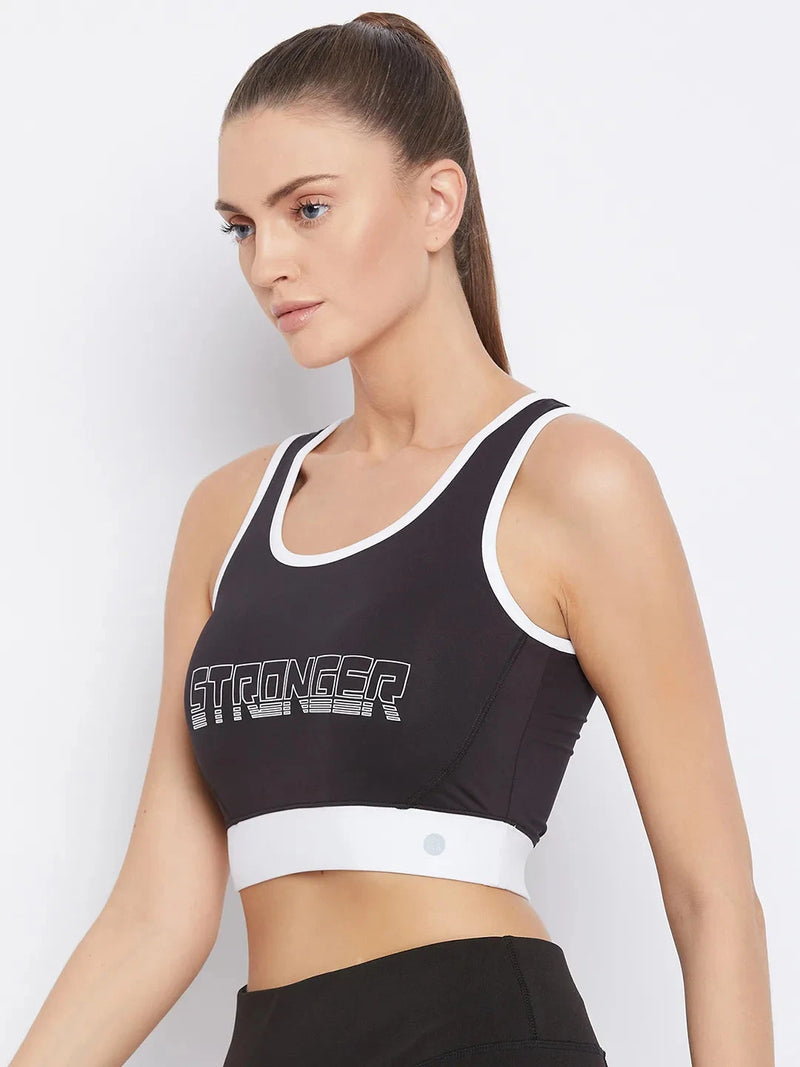 Typography Printed Workout Bra Non-Wired Removable Padded Athlisis Sports
