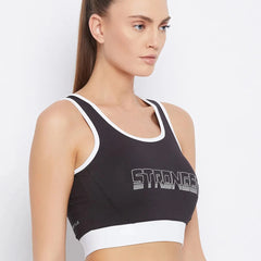 Typography Printed Workout Bra Non-Wired Removable Padded Athlisis Sports