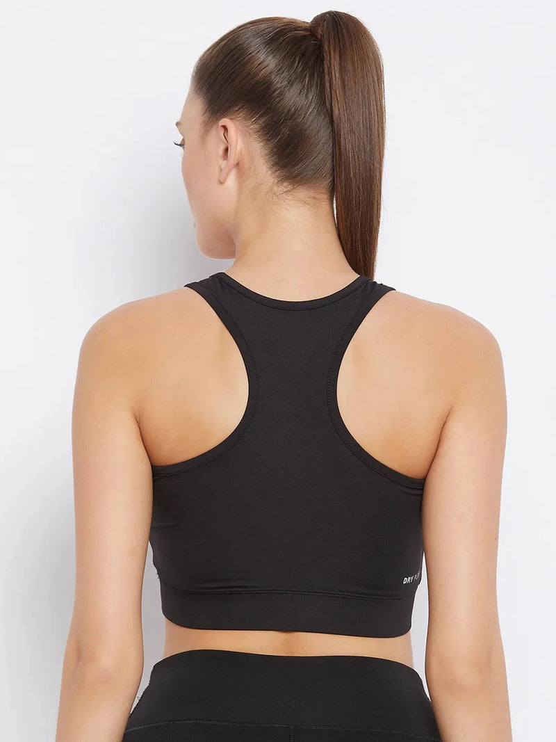 Black & White Animal Printed Lightly Padded Workout Bra Athlisis Sports